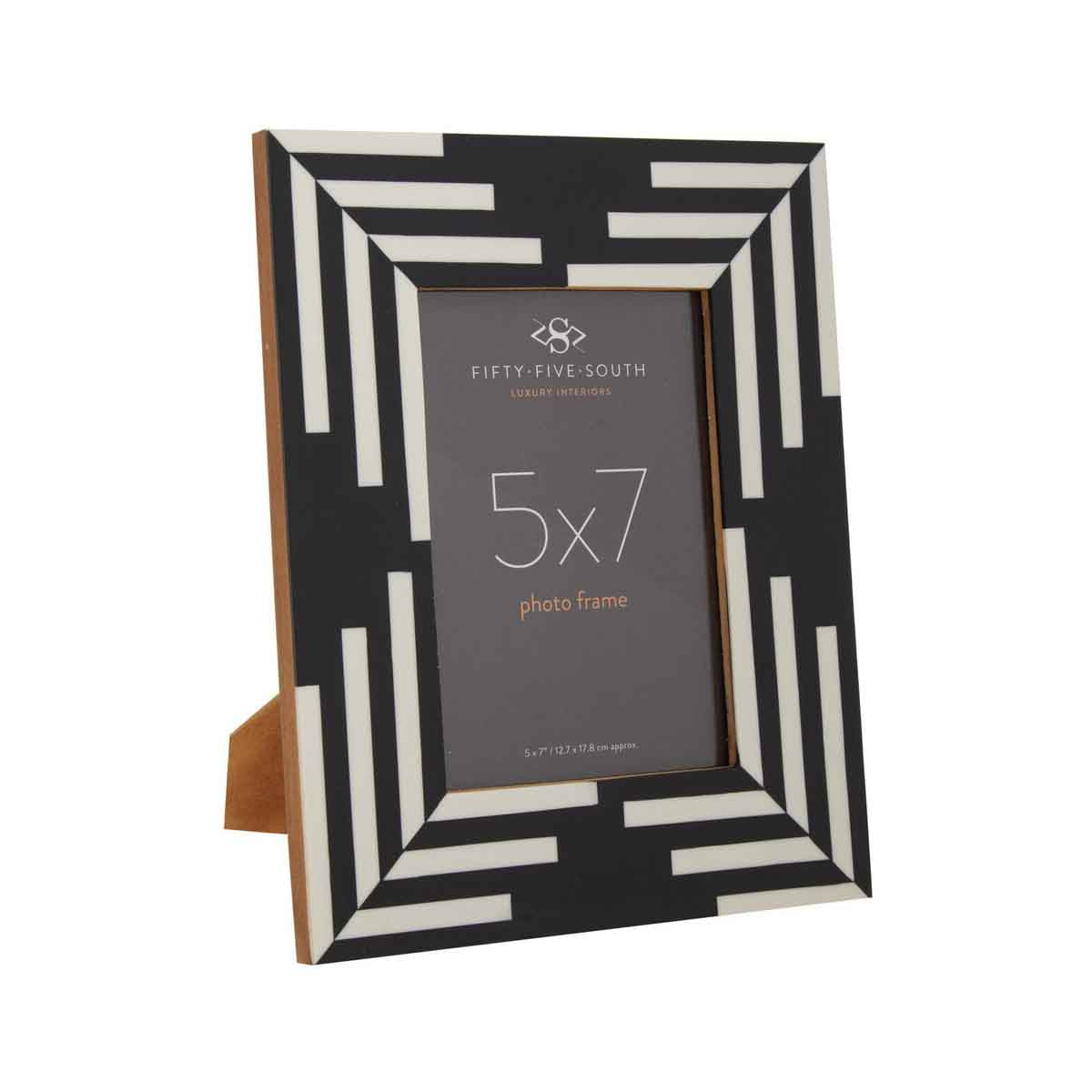 Donato 5in x 7in Black and White Stripe Photo Frame