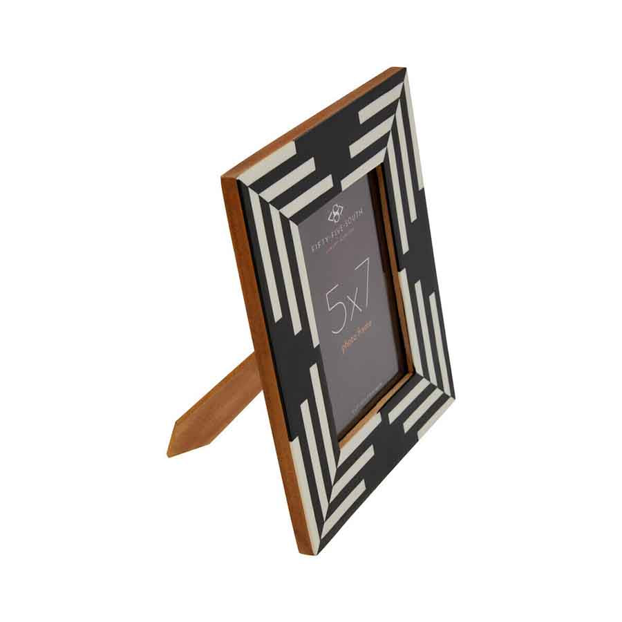Donato 5in x 7in Black and White Stripe Photo Frame