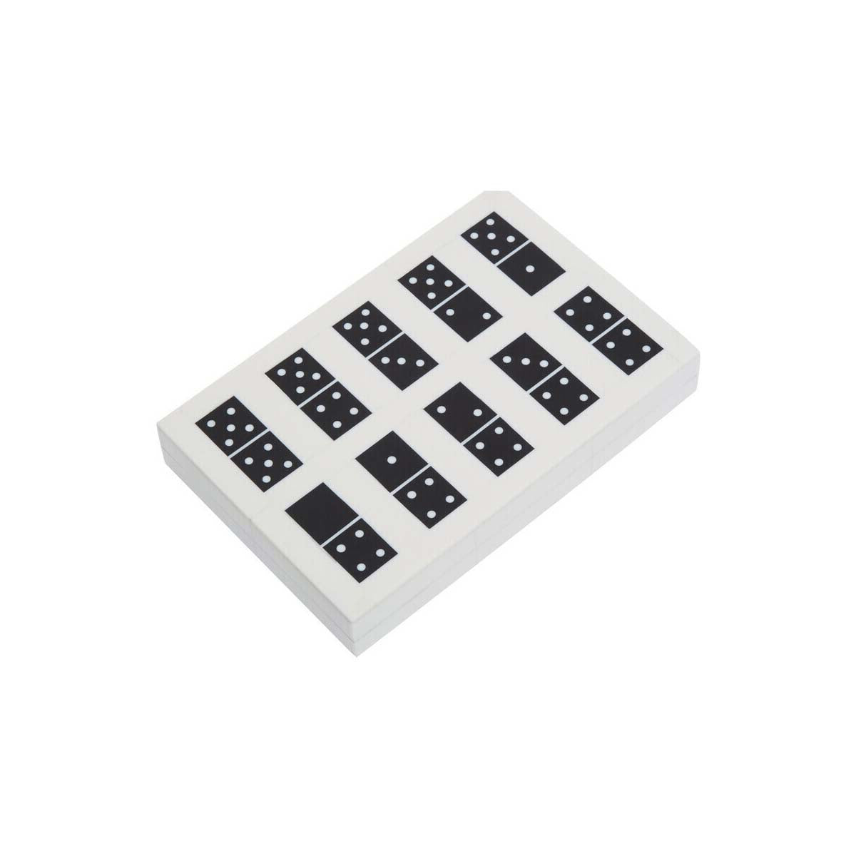 Churchill Games Black and White Rectangular Domino Box