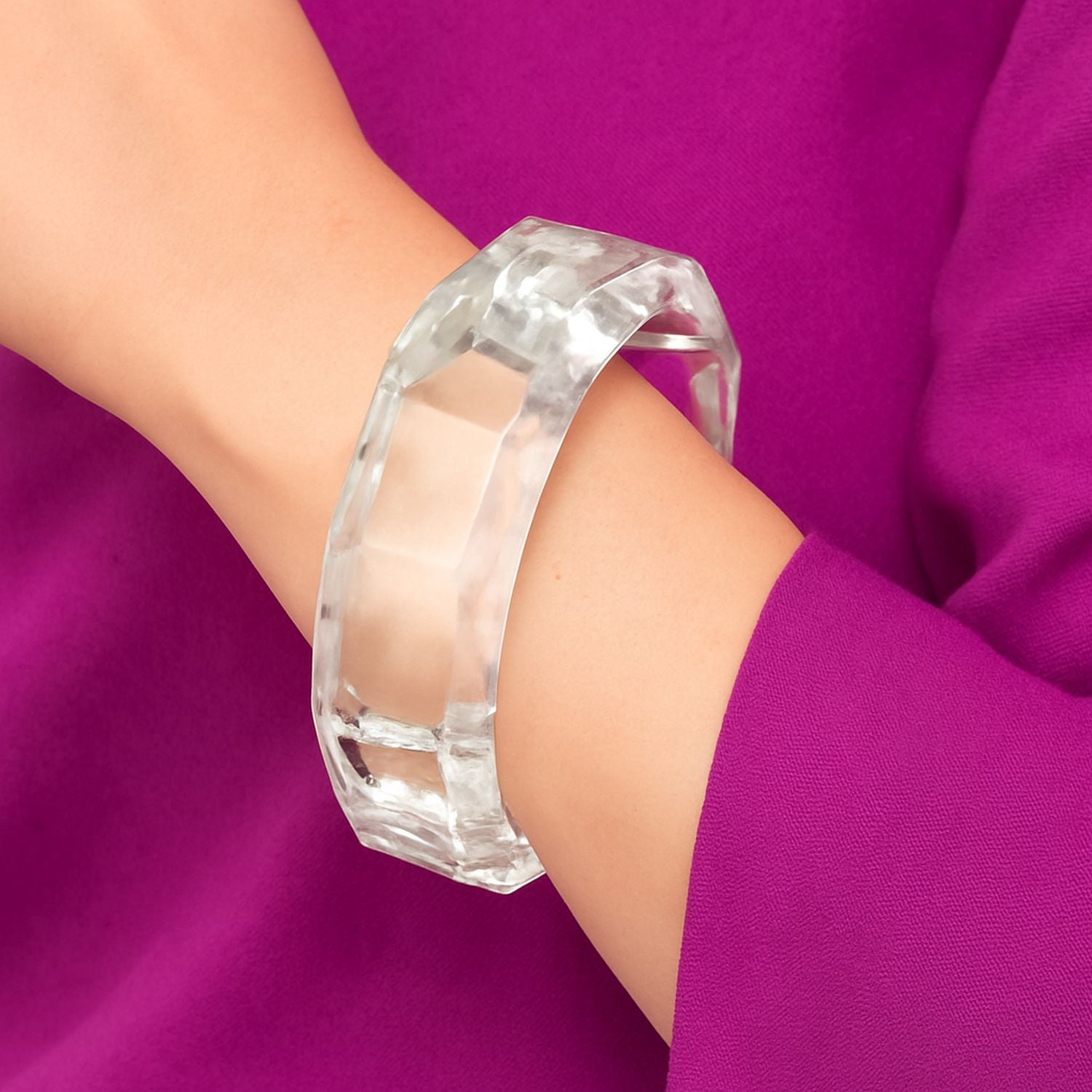 Susanna Crystal Faceted Acrylic Bangle