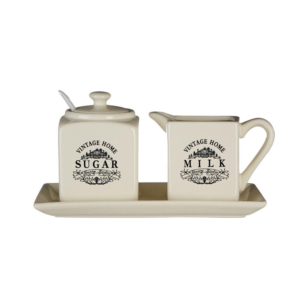 Vintage Home Square Cream Sugar And Milk Set
