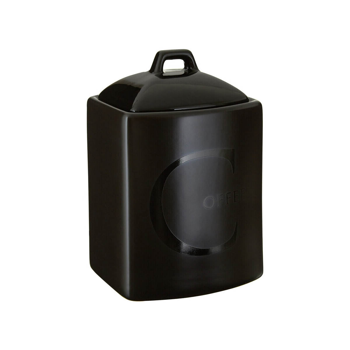 Black Text Coffee Jar