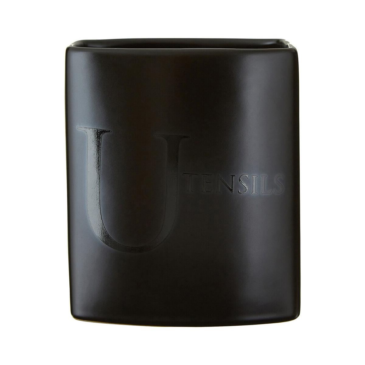 Black Text Utensil Holder