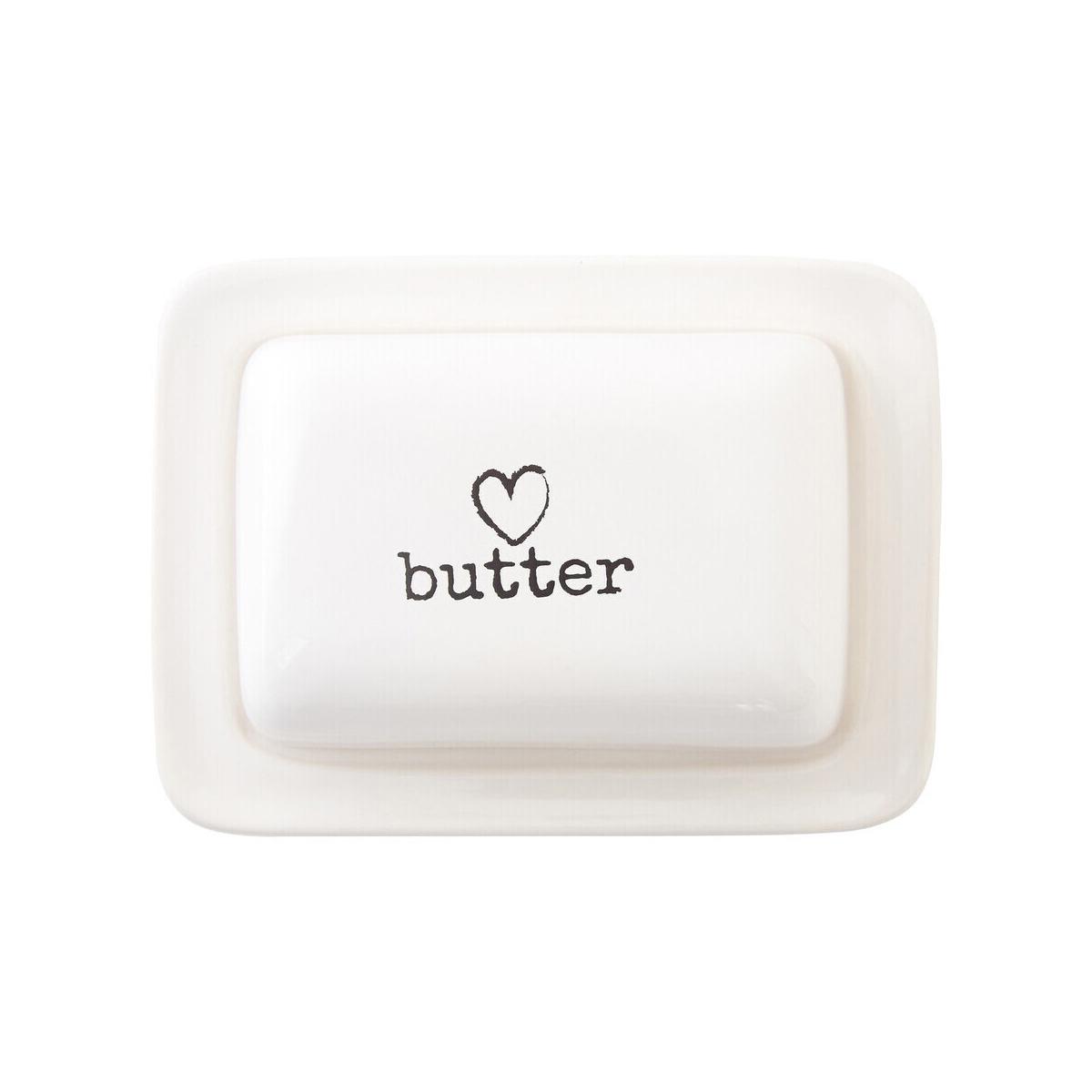 Charm White Dolomite Butter Dish