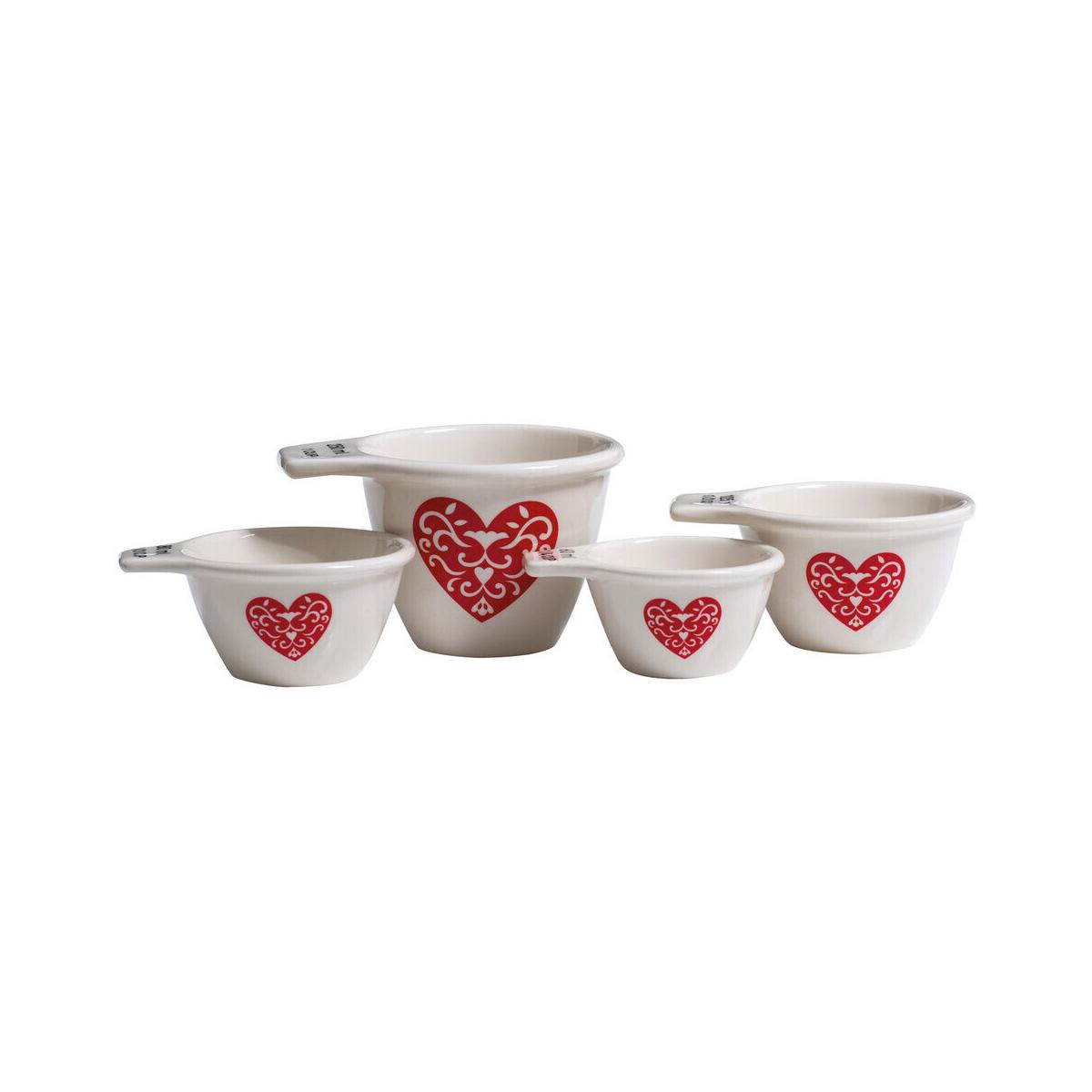 Set of 4 Heart Measuring Cups