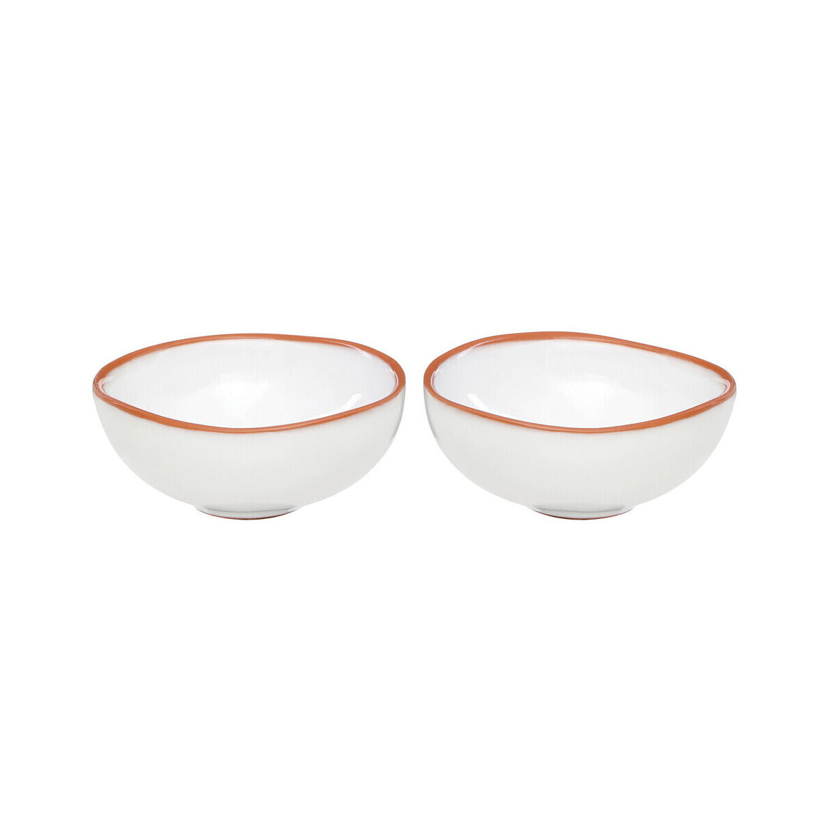 Calisto Terracotta Set of 2 White Glazed Mini Bowls