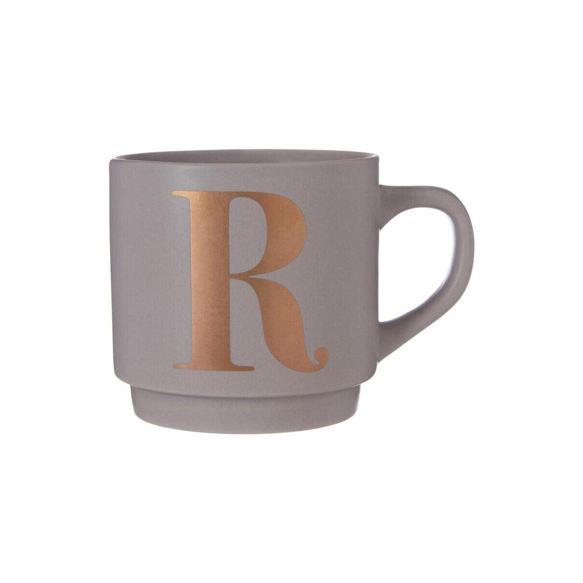 Signet Grey Monogram Mug,R