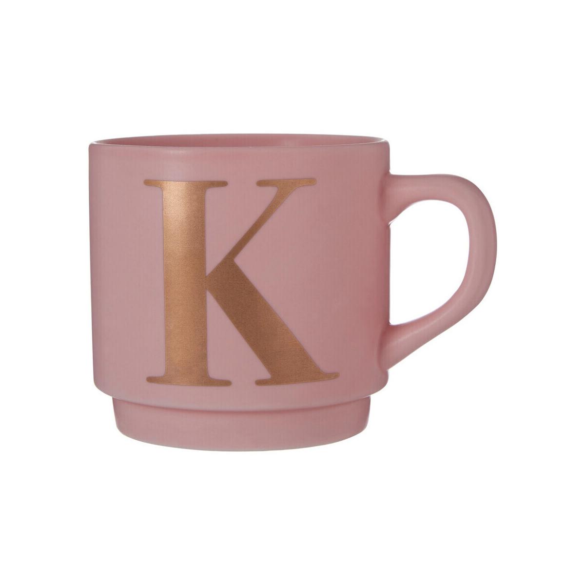 Signet Pink Monogram Mug, K