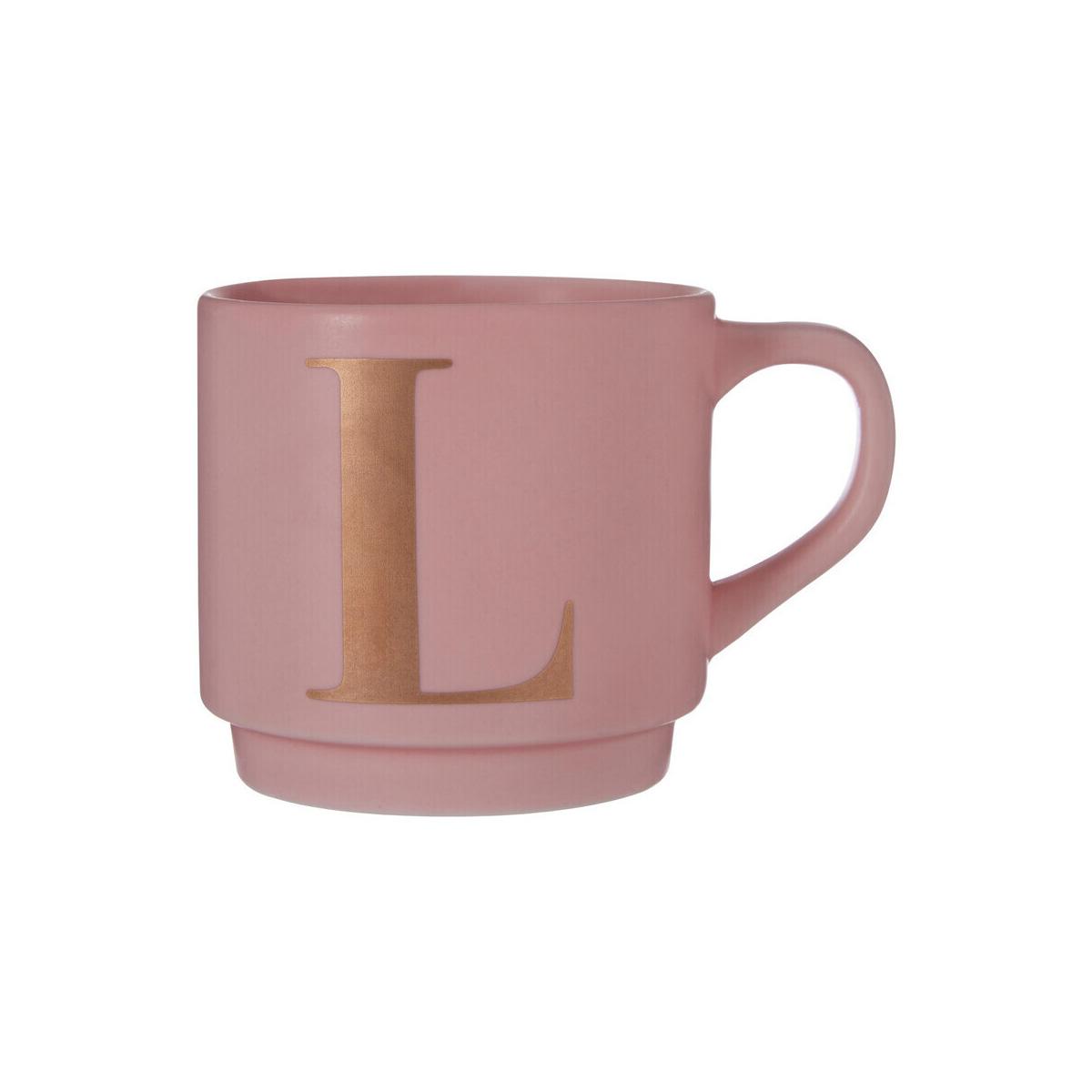 Signet Pink Monogram Mug, L