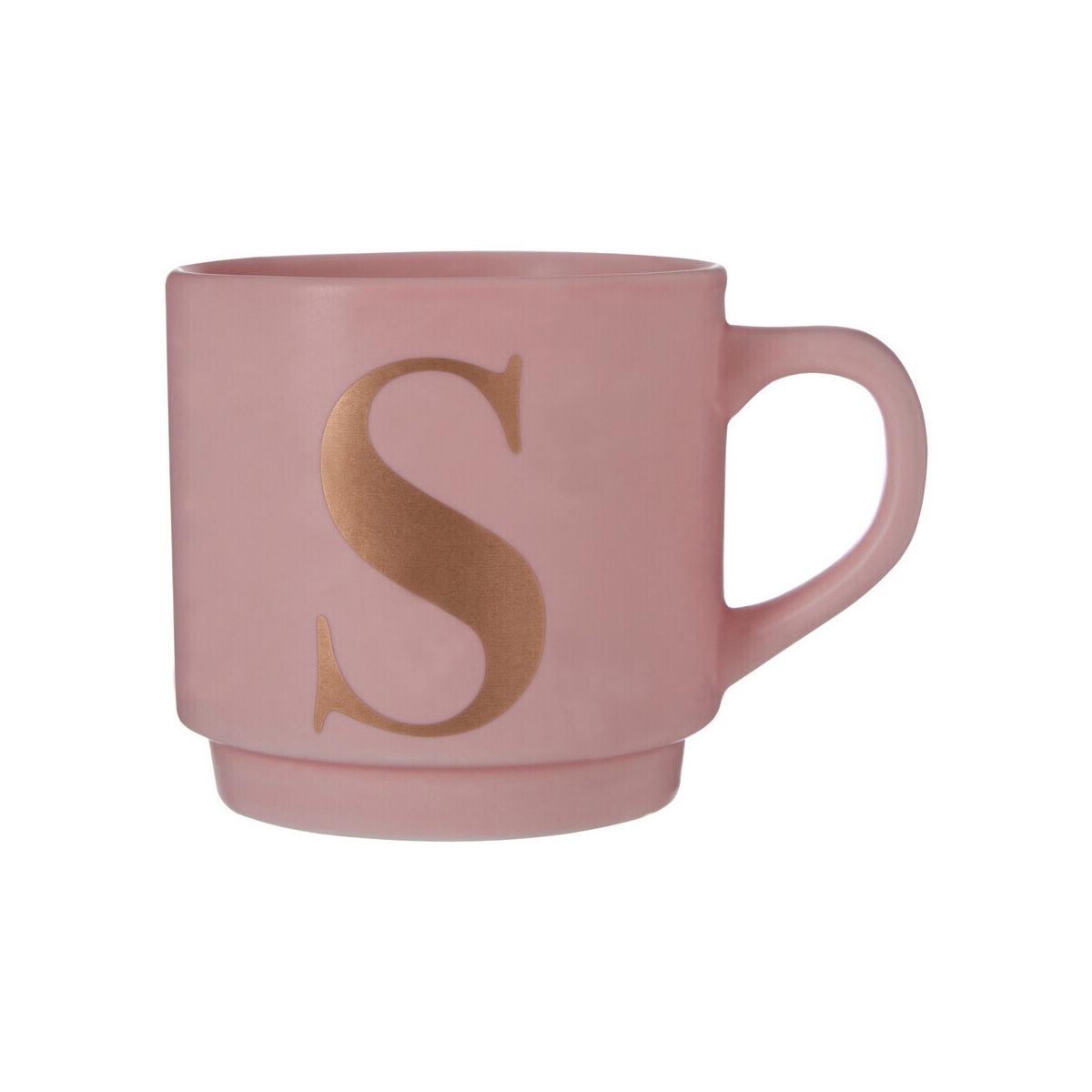 Signet Pink Monogram Mug, S