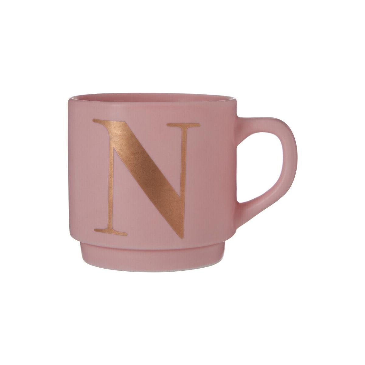 Signet Pink Monogram Mug, N