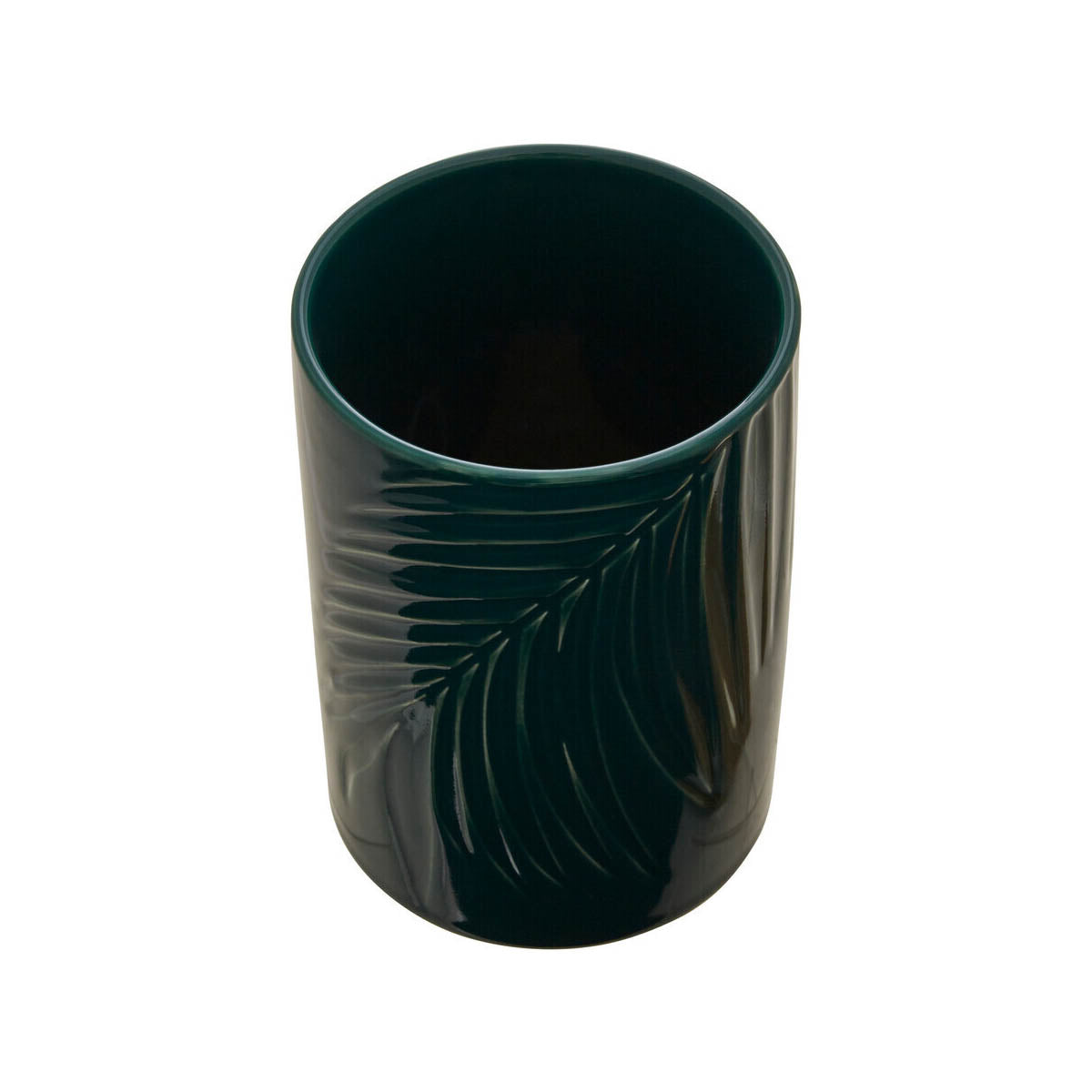 Bali Dark Green Medium Storage Jar With Bamboo Lid