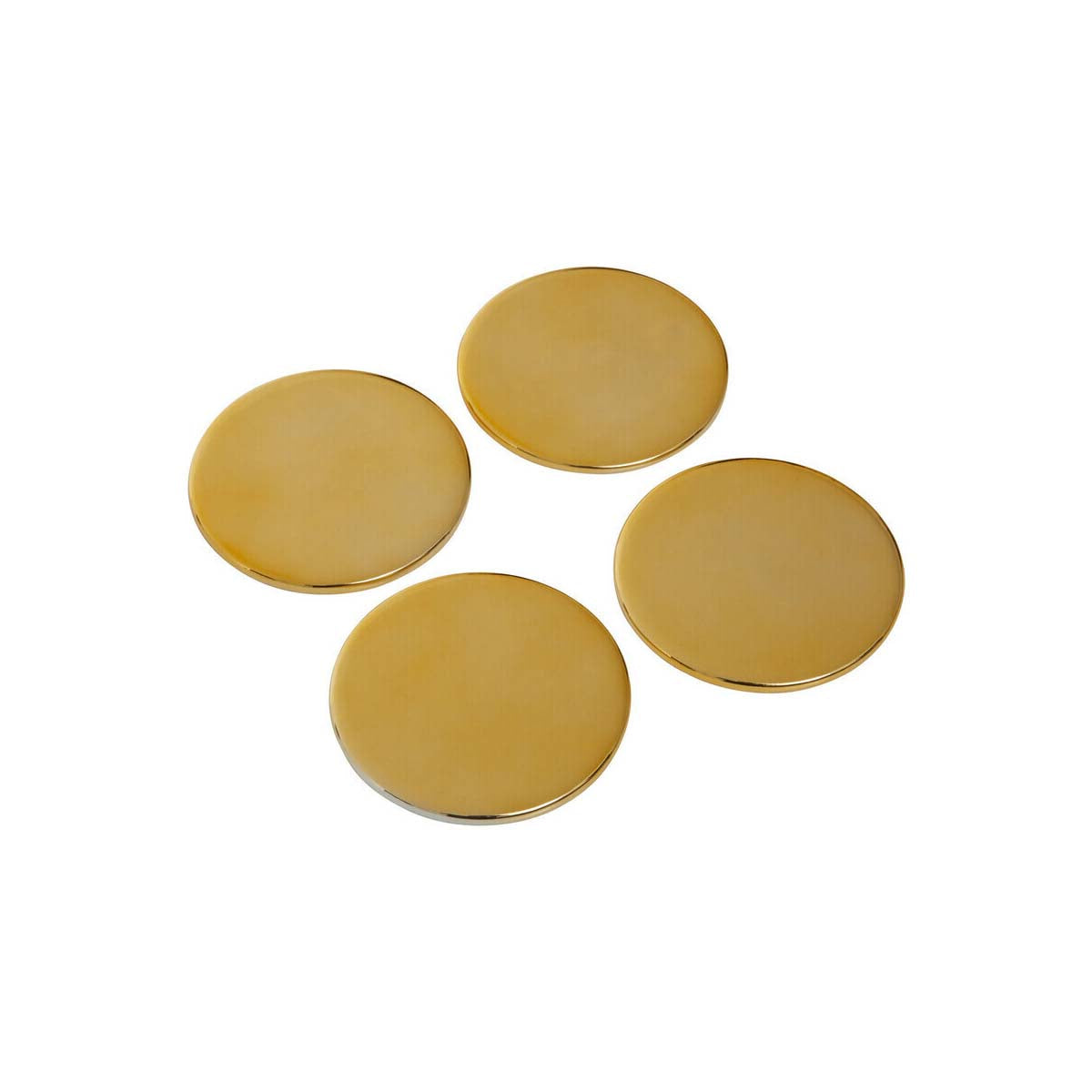 London Leo Set Of Four Gold Finish Coasters