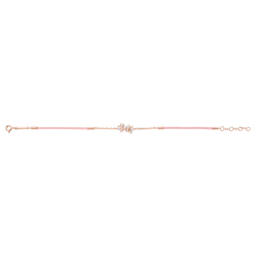 Enchanting Flutterfly™ Rose Gold Vermeil Silk Cord Butterfly Bracelet