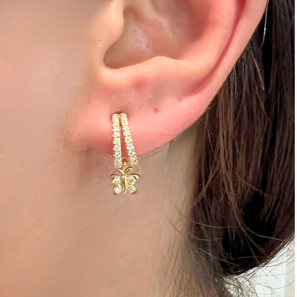 Enchanting Flutterfly™ Sterling Silver Butterfly Huggies