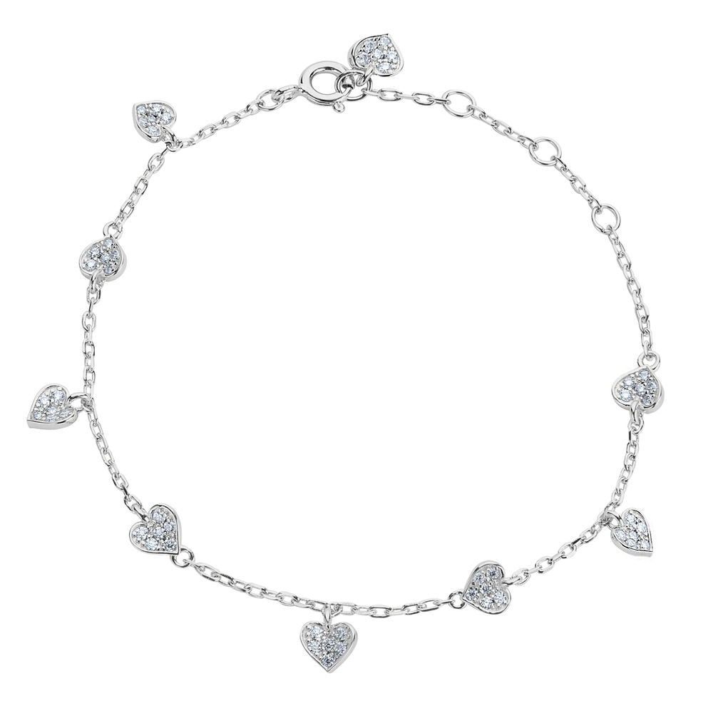 'Choose Love' Heart Bracelet in Sterling Silver