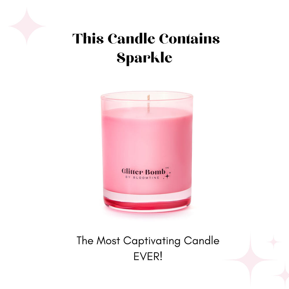 Pink Cosmos | Glitter Bomb™ Gift Candle Blackcurrant, Vanilla & Jasmine 230G