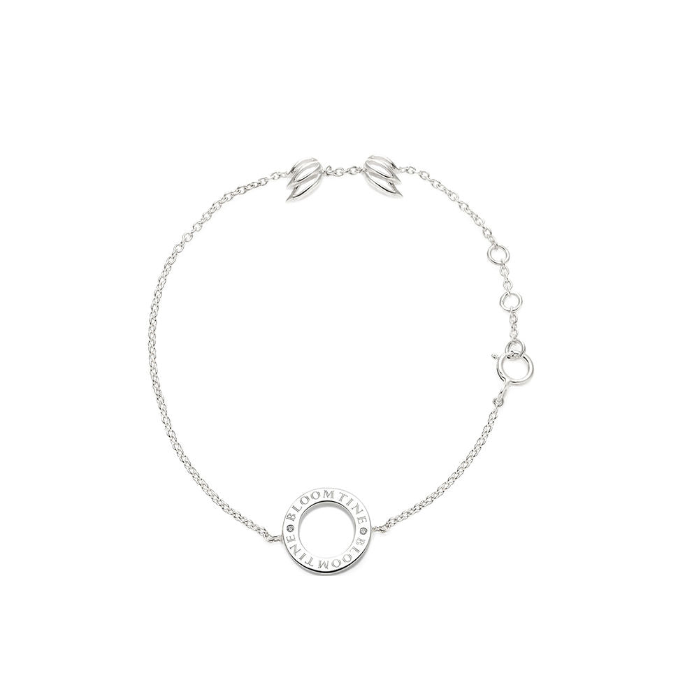 Mini Halo Wings™ Sterling Silver Diamond Bracelet