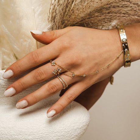 Illuminess™ Premium Gold Vermeil Starset Bangle - Medium