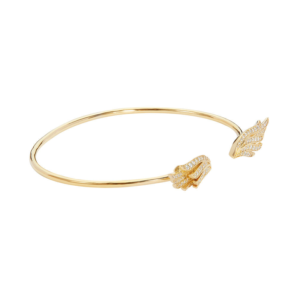 Angel Wings Gold Vermeil Bangle - Small Size