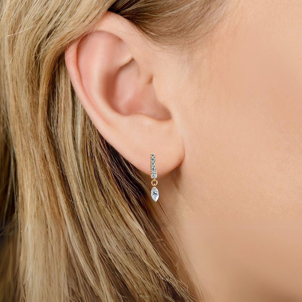 Illuminess™ Gold Vermeil Floating Moissanite Huggies