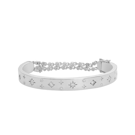 Illuminess™ Sterling Silver Starset Banglet - Medium Size