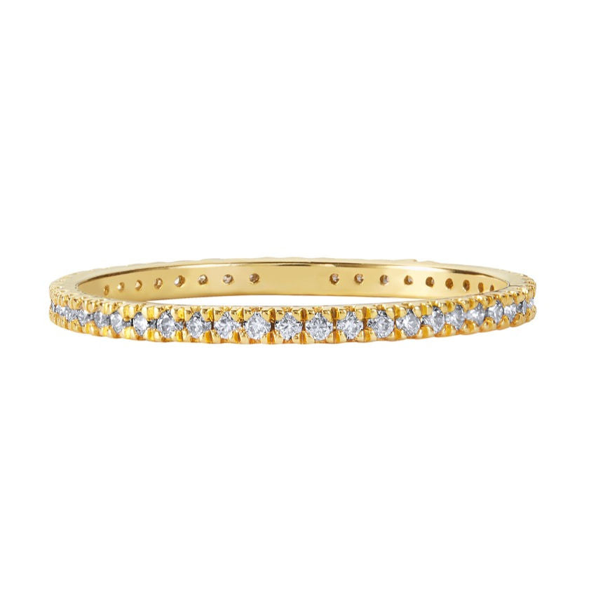 Illuminess™ Gold Vermeil French Pave Eternity Stacking Ring - US 8 / UK P