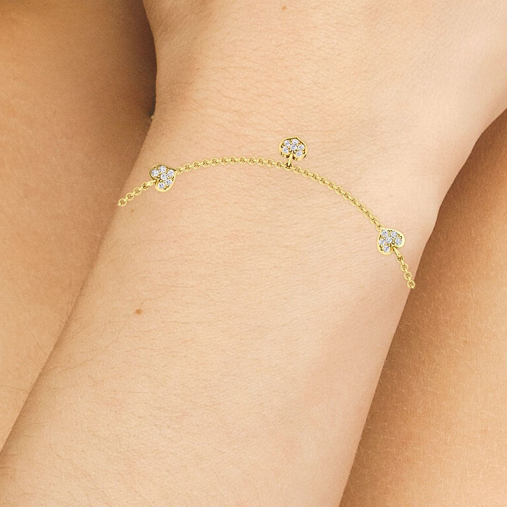 'Choose Love' Heart Bracelet in Gold Vermeil