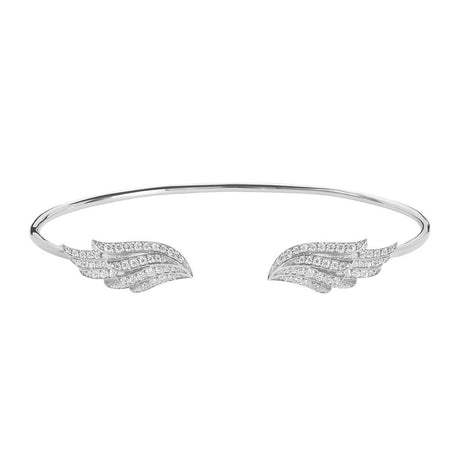 Angel Wing Sterling Silver Bangle - Small