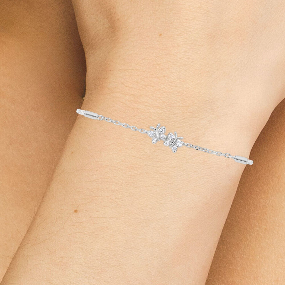 Enchanting Flutterfly™ Sterling Silver Silk Cord Butterfly Bracelet