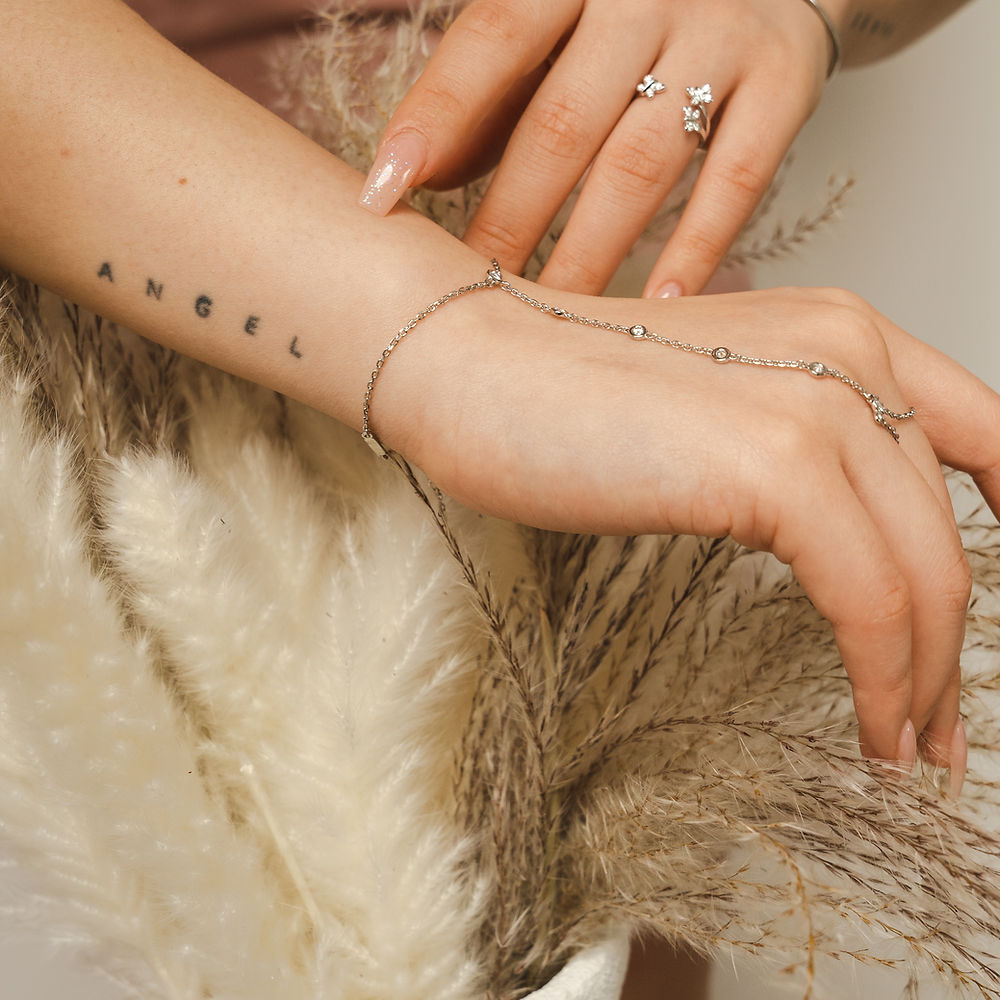 Illuminess™ Sterling Silver Diamond Sparkle Hand Chain