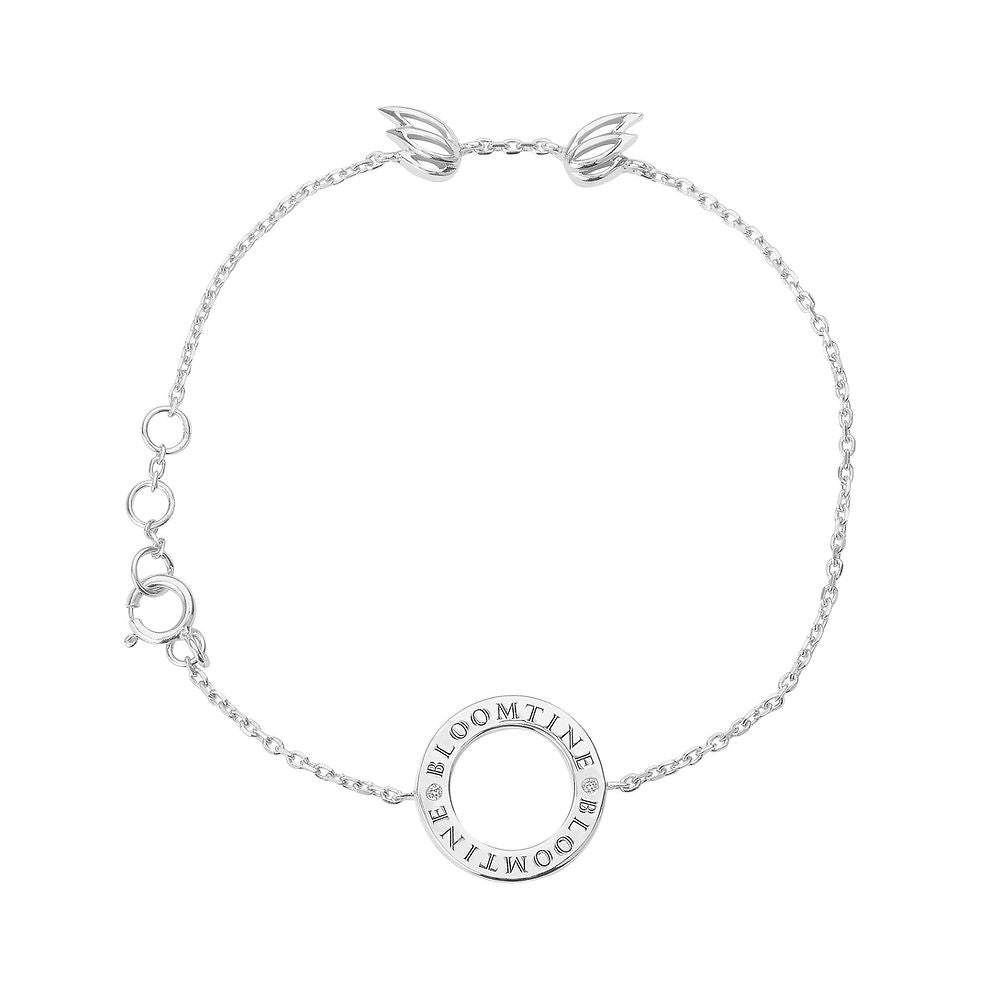 Mini Halo Wings™ Sterling Silver Diamond Bracelet