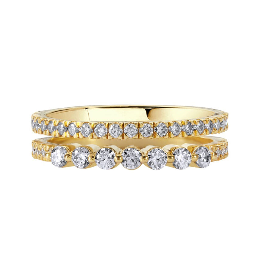Illuminess™ Gold Vermeil Combi Stack Ring - US 8 / UK P