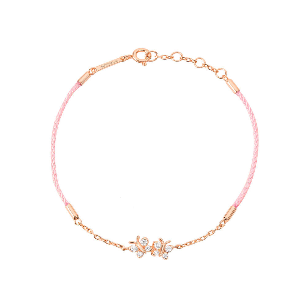 Enchanting Flutterfly™ Rose Gold Vermeil Silk Cord Butterfly Bracelet