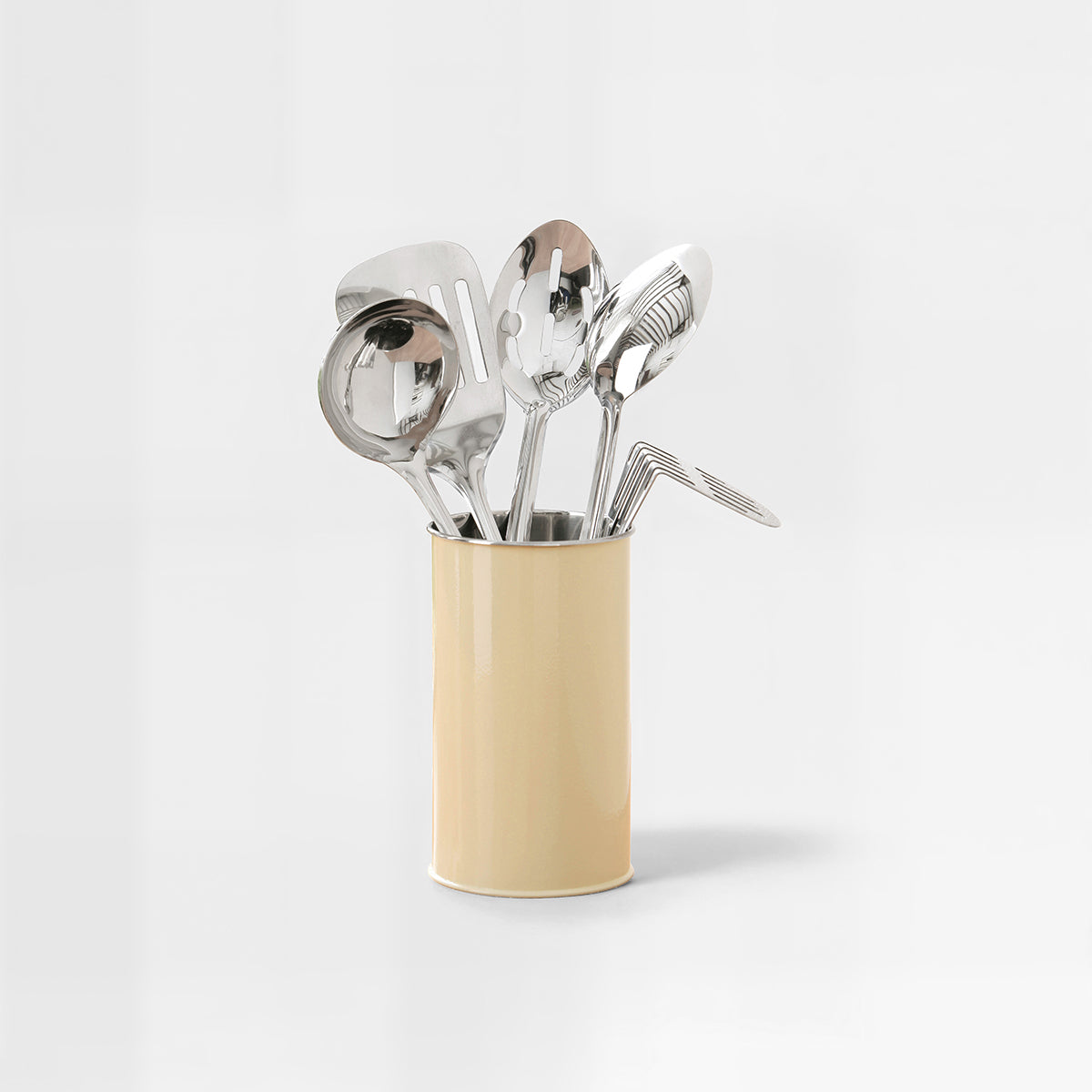 Bosna 5pc Cream Enamel Canister Kitchen Utensils Set