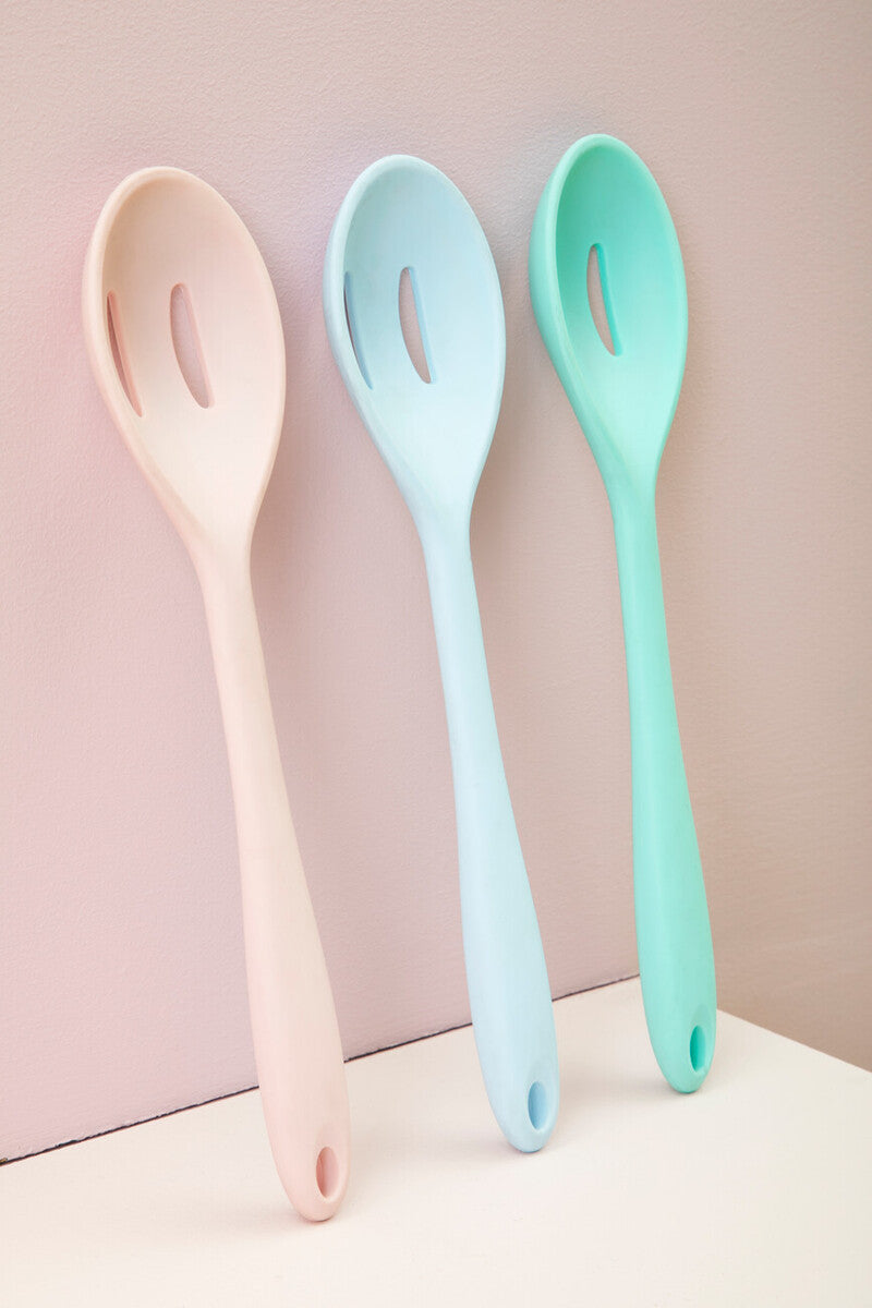 Zing Light Green Silicone Slotted Spoon