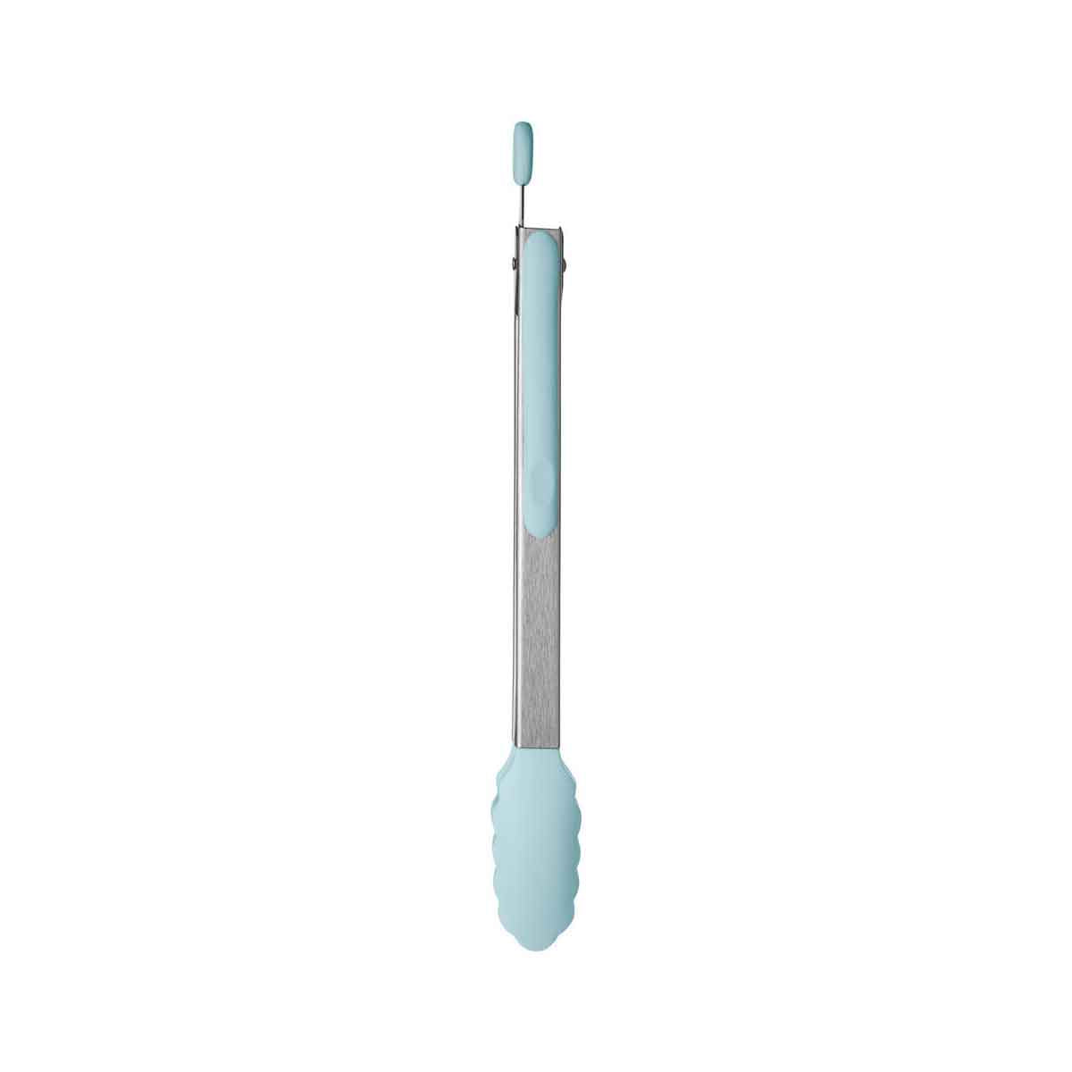 Zing Light Blue Silicone And Stainless Steel Tongs
