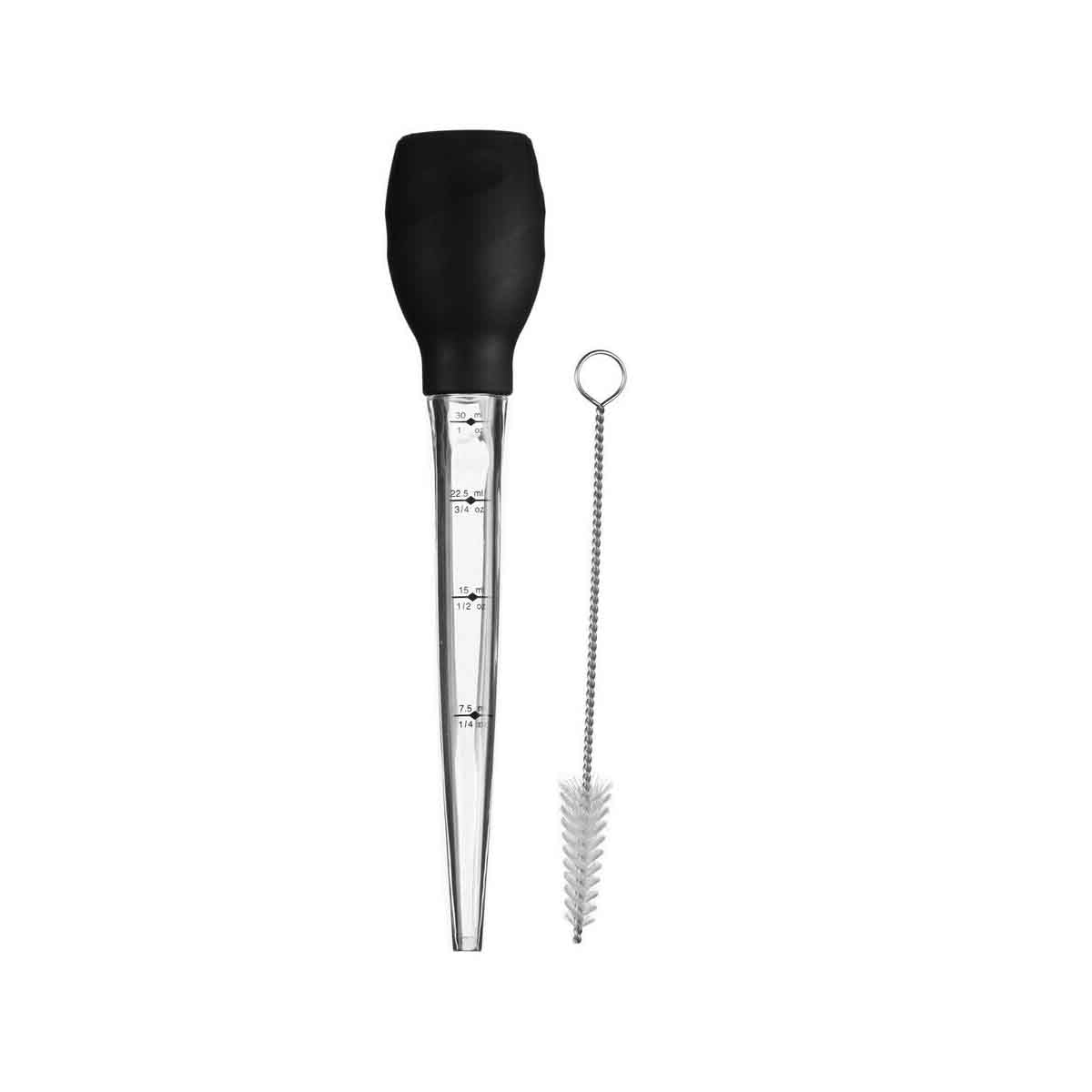Zing Black Silicone Baster with Brush