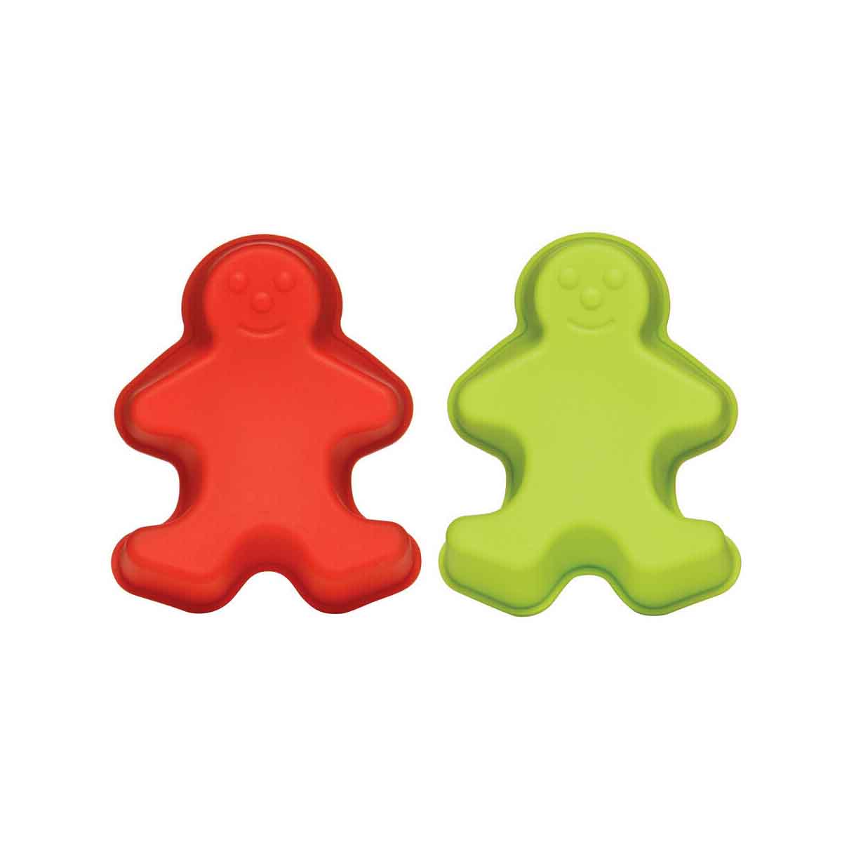 Silicone Set Of Two Gingerbread Men Cake Moulds.