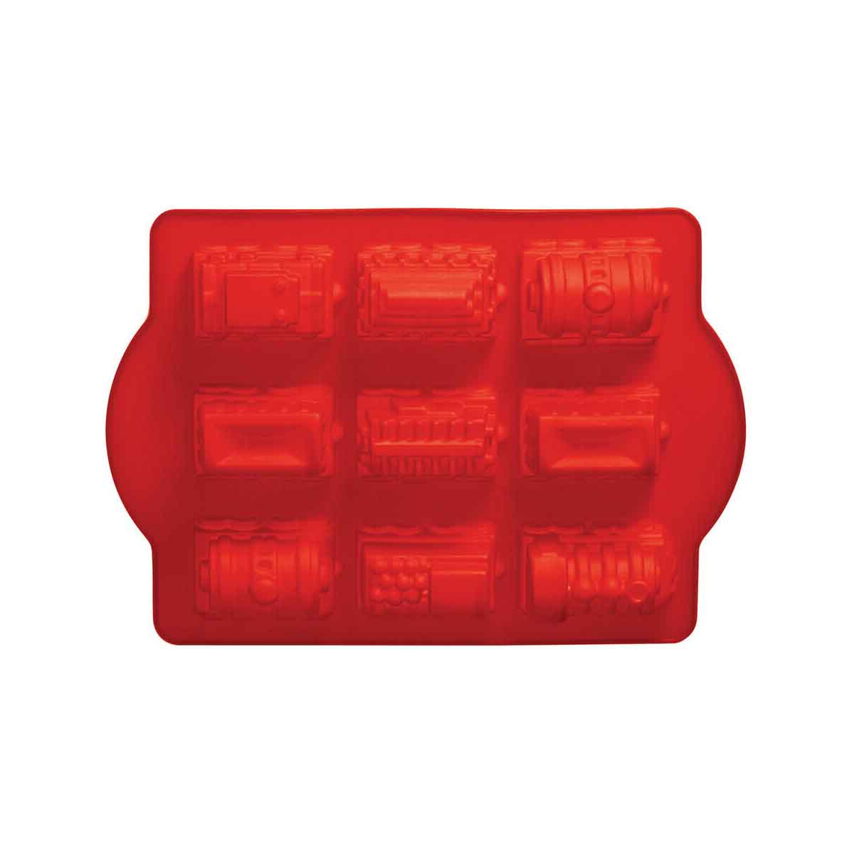 Silicone 9 Trains Red Cake Mould