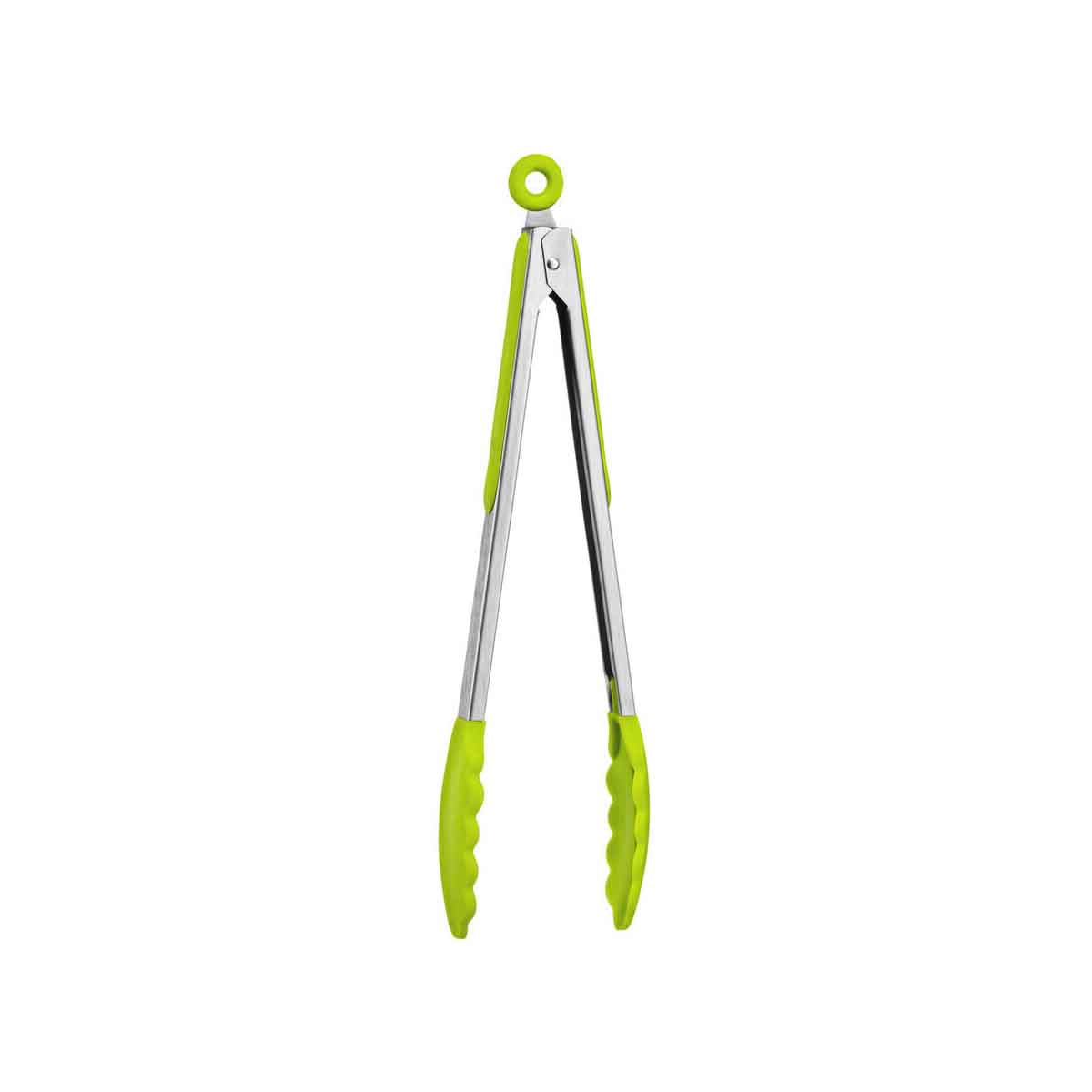 Zing Lime Green Silicone And Stainless Steel Tongs