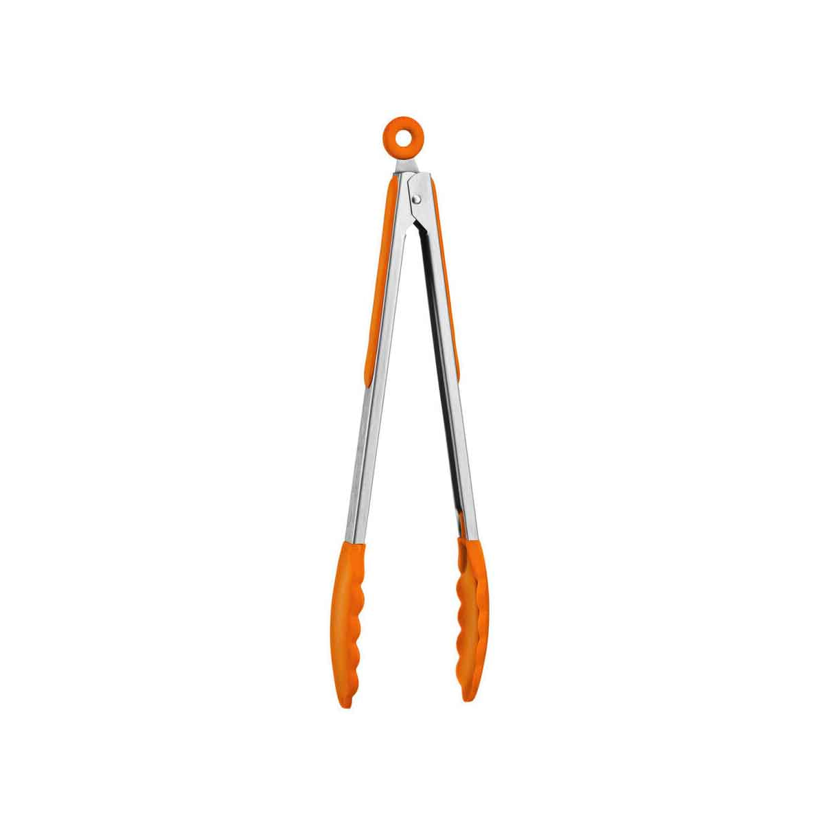 Zing Orange Silicone And Stainless Steel Tongs
