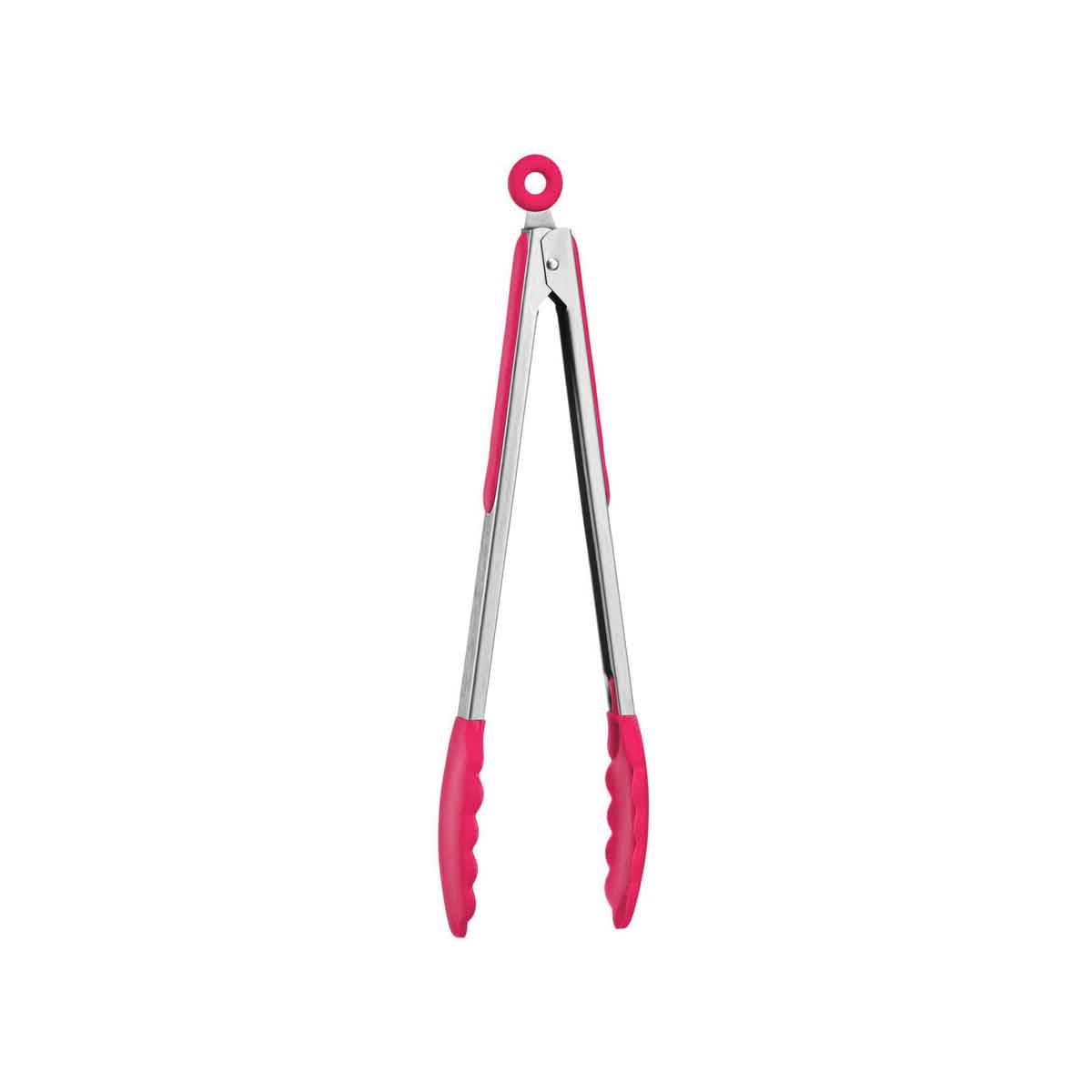 Zing Hot Pink Silicone And Stainless Steel Tongs
