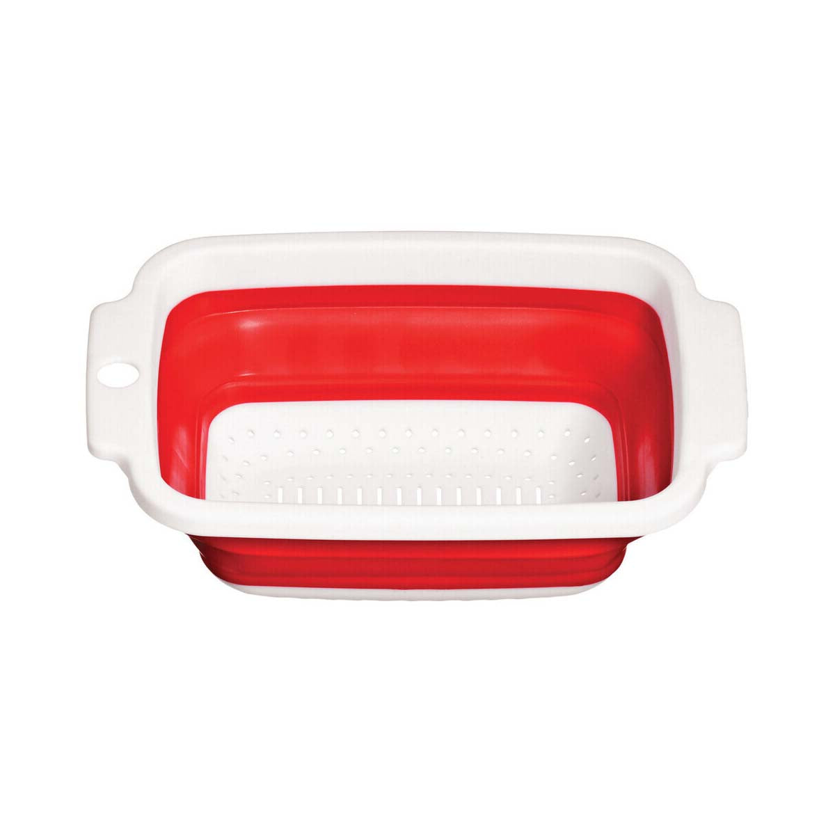 Zing Red and White Collapsible Colander