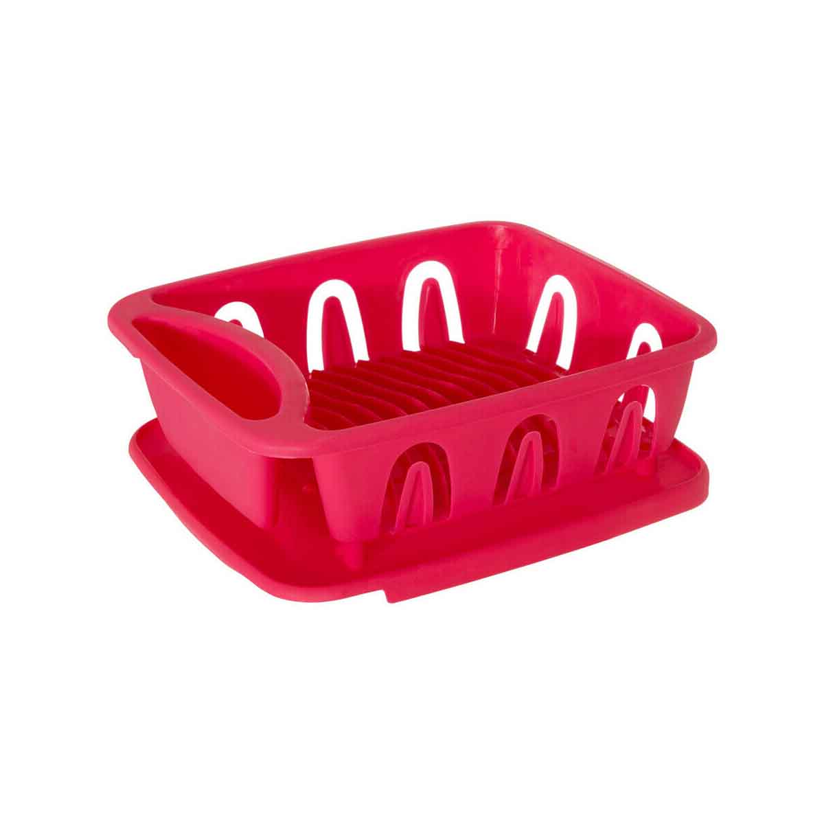 Laurie Hot Pink Dish Drainer with Removable Tray