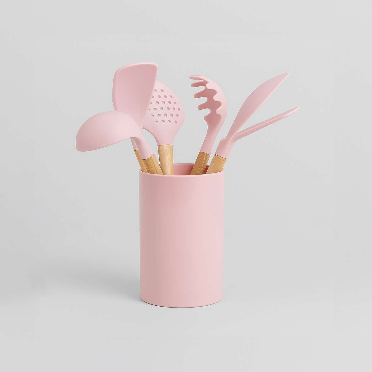 Zing 7 Piece Utensil Set in Pastel Pink
