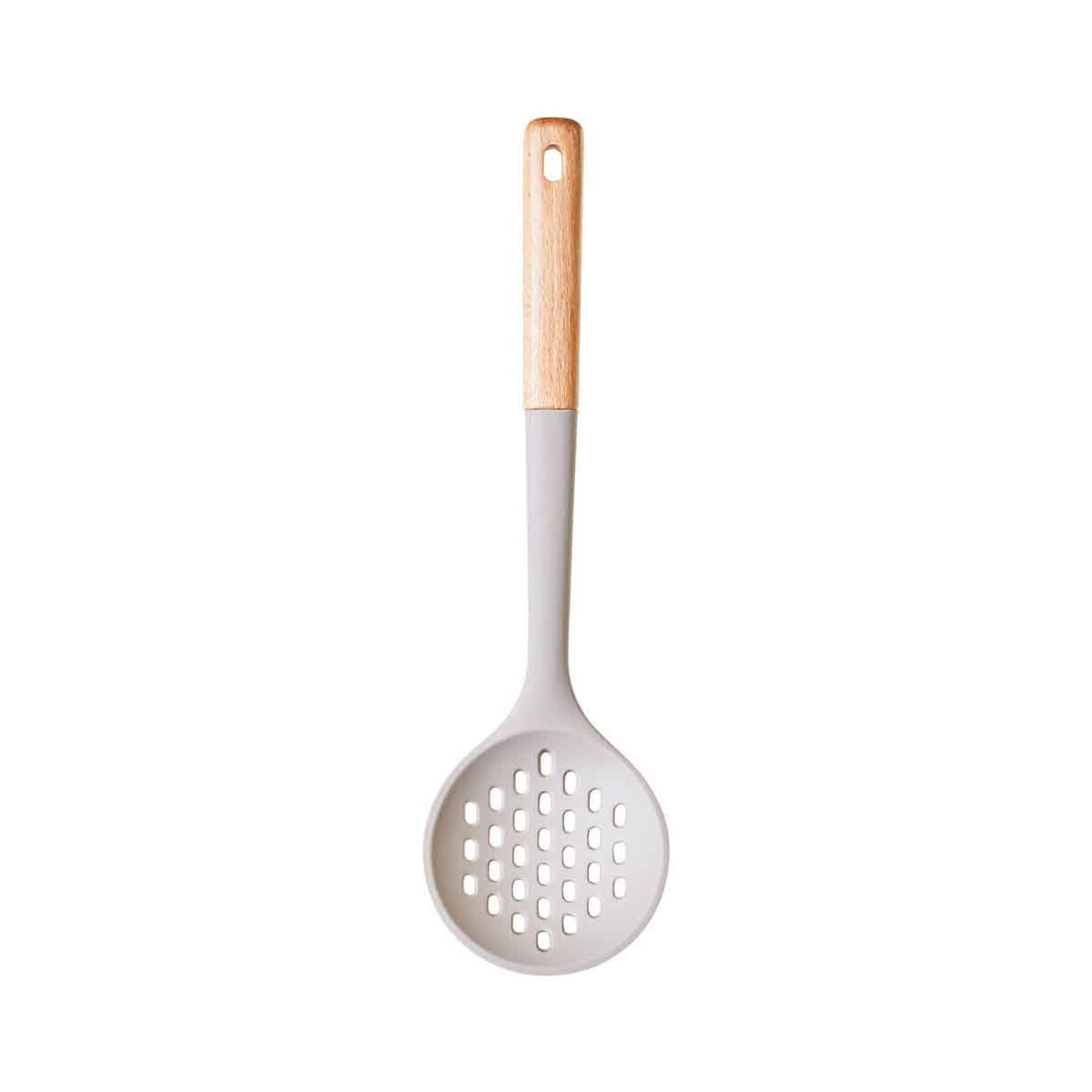 Nova Stone Grey Silicone Head Skimmer With Flat/Round Wood Handle