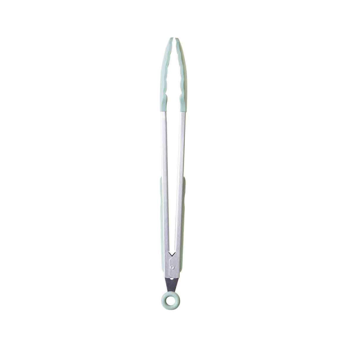 Nova Sage Green Silicone And Stainless Steel Tongs