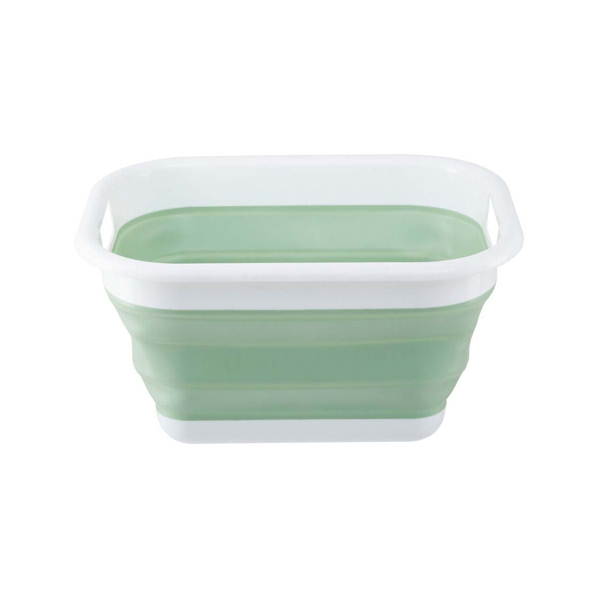 Averill Collapsible Green White Laundry Basket