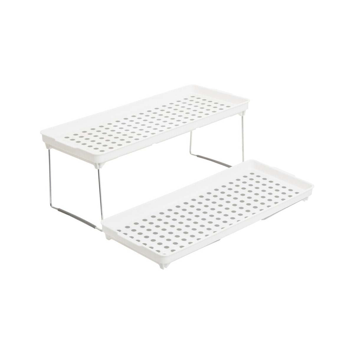 Romm Set Of 2 White And Grey Foldable Cabinet Racks